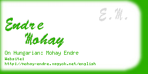 endre mohay business card